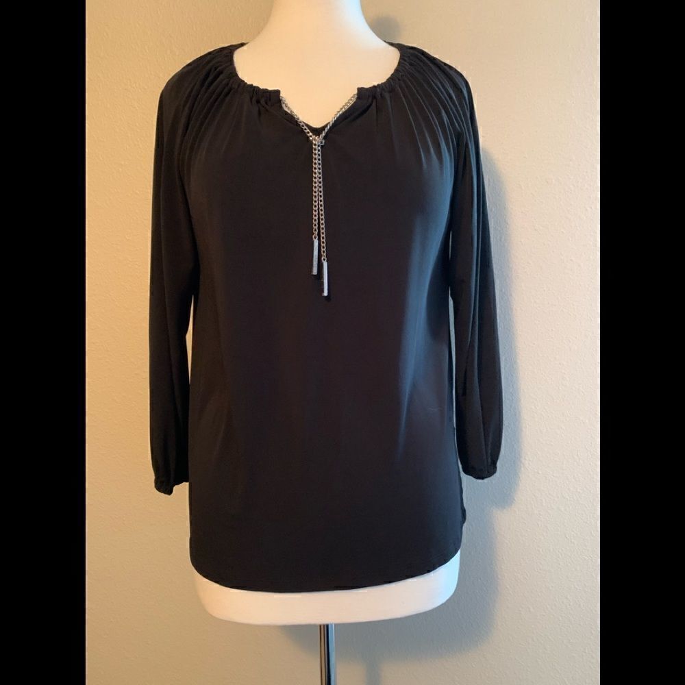 Michael Kors long sleeve blouse with chain detail